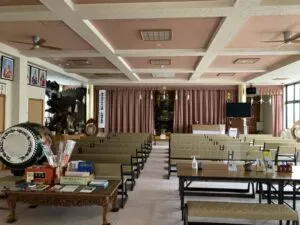 「写真の説明」　宮崎市の立正寺の屋内の写真
