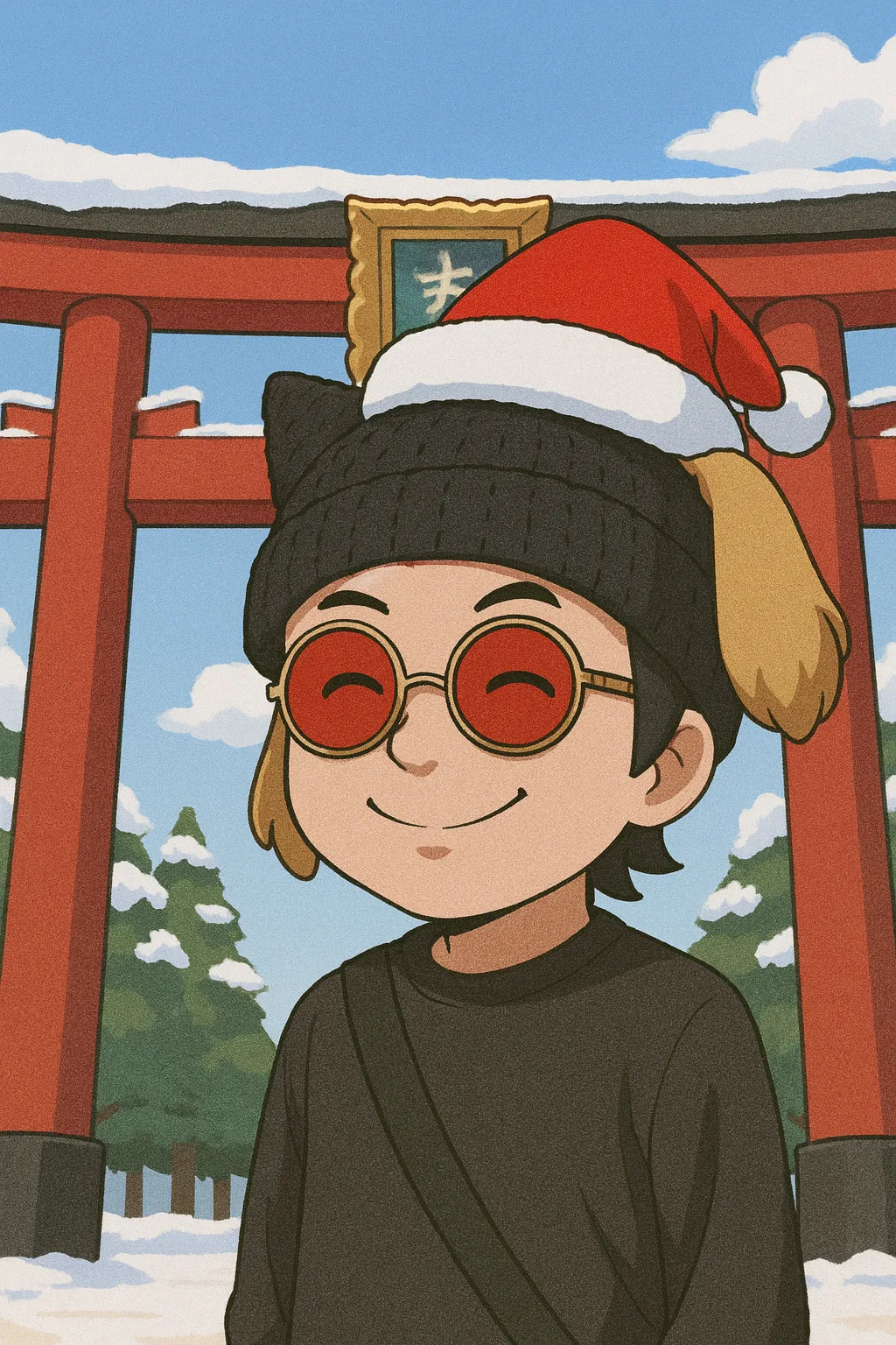 「写真の説明」けんじーまんがサンタ帽をかぶってる姿