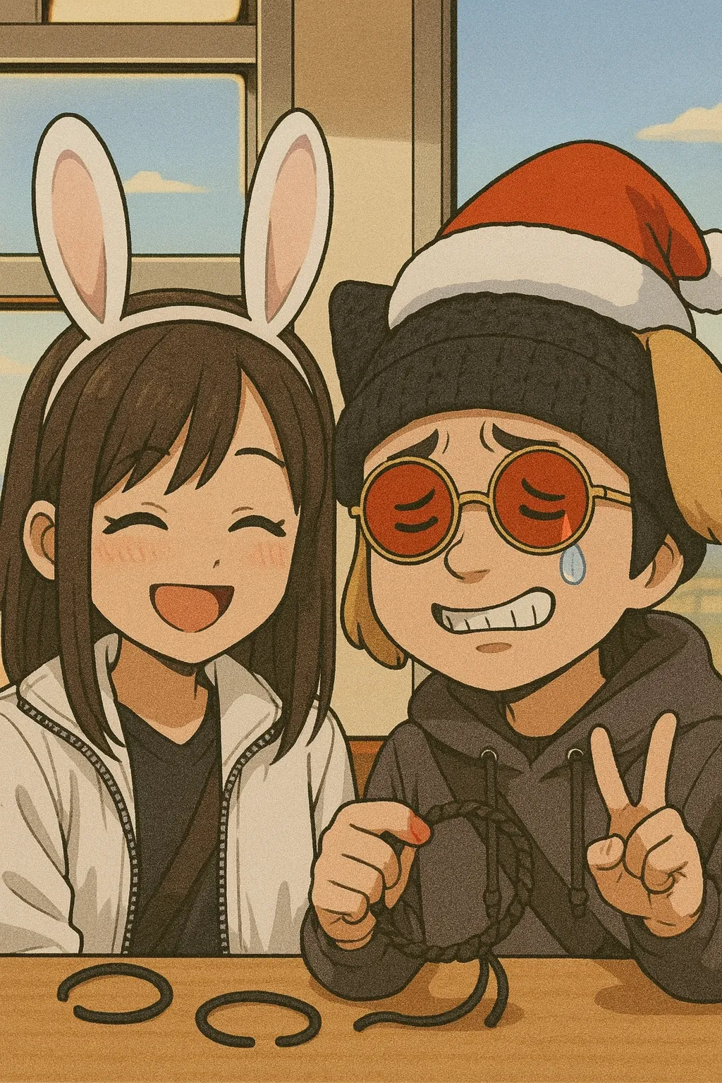 「写真の説明」けんじーまんとぽん子の電車内でのセルフィ