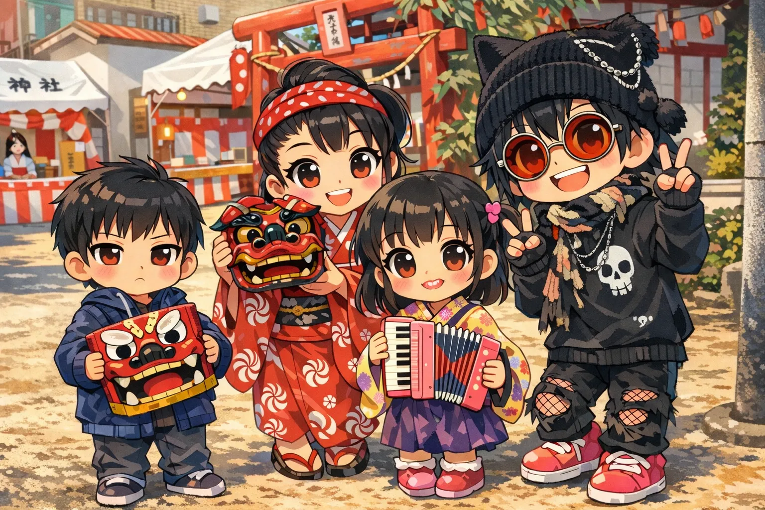 「写真の説明」チンドン屋とけんじーまん